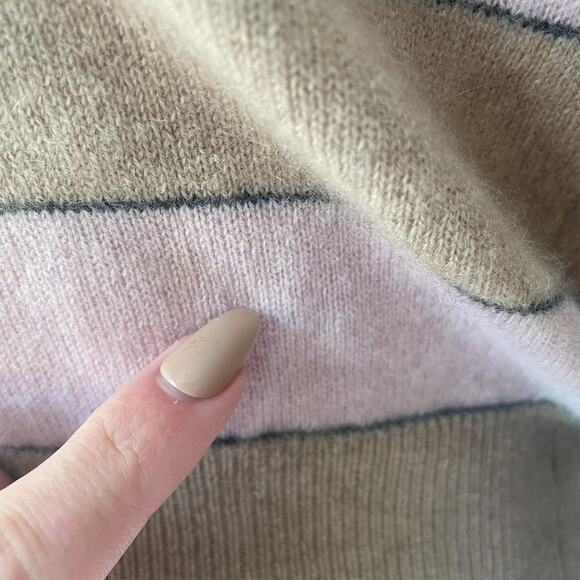 Brunello Cucinelli 100% Cashmere Striped Rugby Cardigan Sweater Size Small - Picture 9 of 12